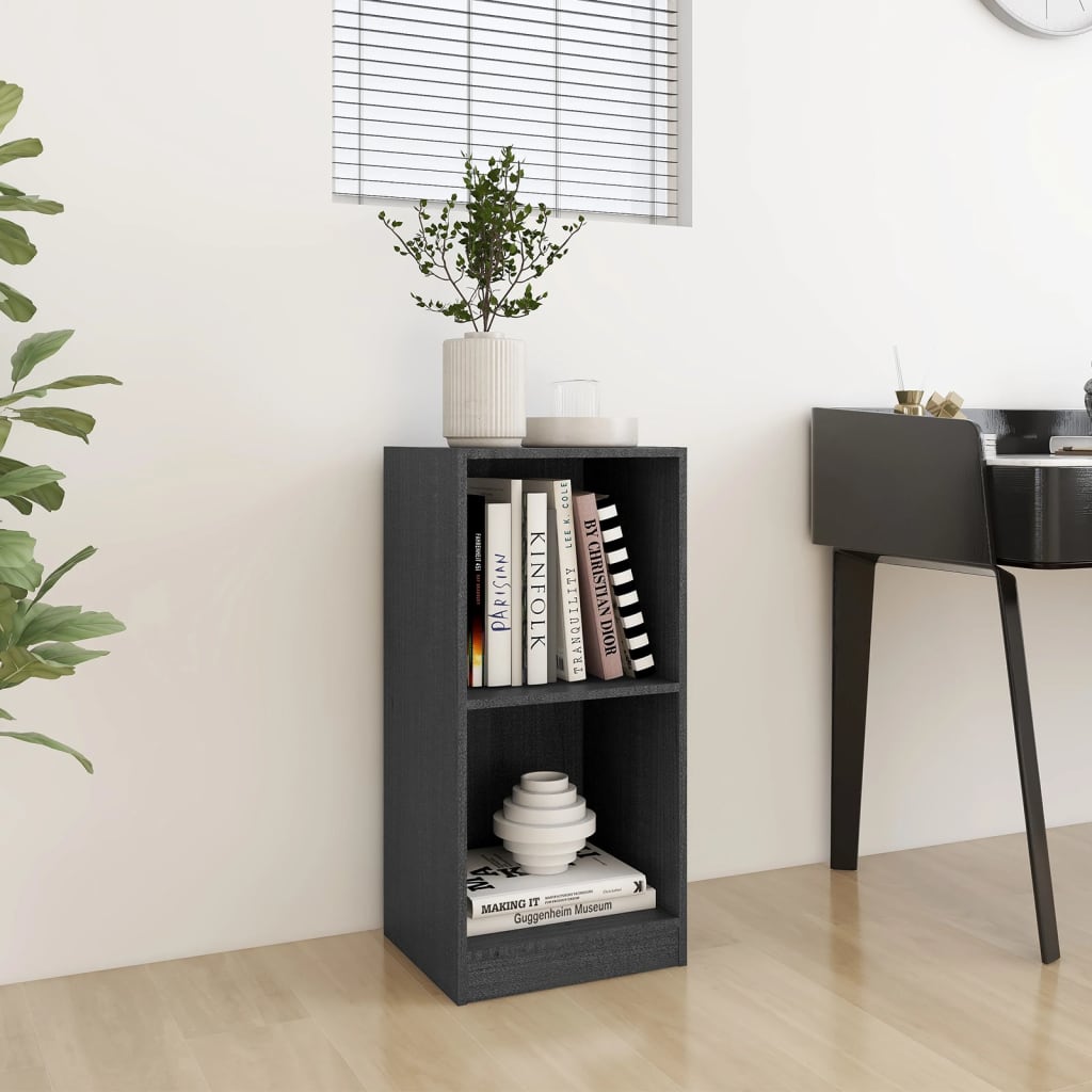 Armoire d'appoint gris 35,5x33,5x76 cm bois de pin massif