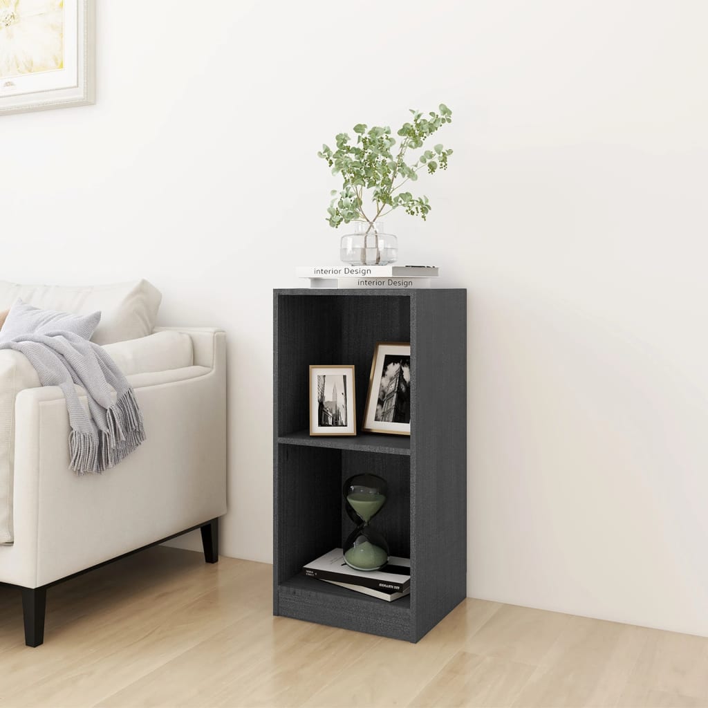 Armoire d'appoint gris 35,5x33,5x76 cm bois de pin massif