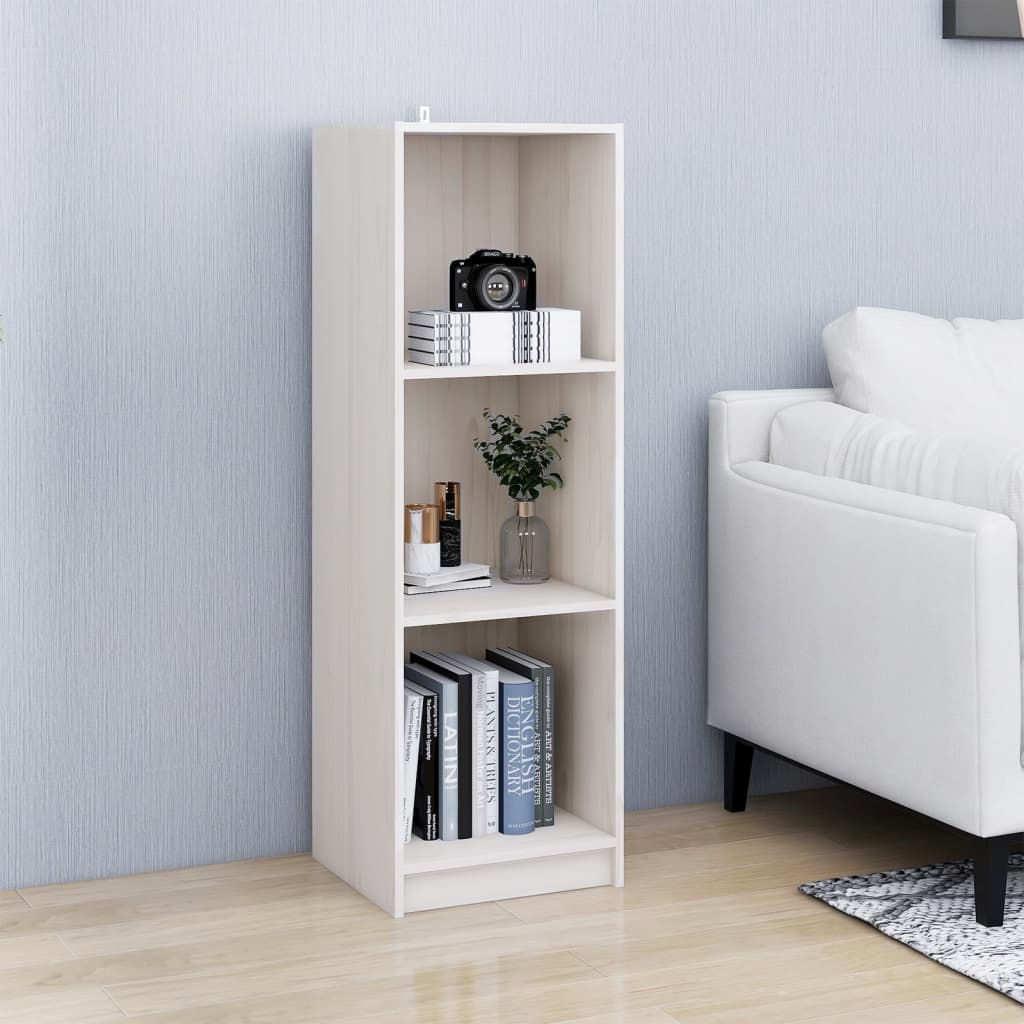 Bibliothèque/Séparateur de pièce Blanc 36x33x110 cm Pin massif - XIOS