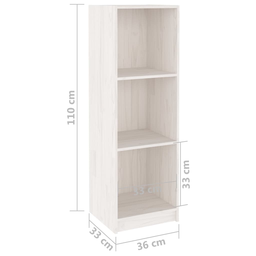 Bibliothèque/Séparateur de pièce Blanc 36x33x110 cm Pin massif - XIOS