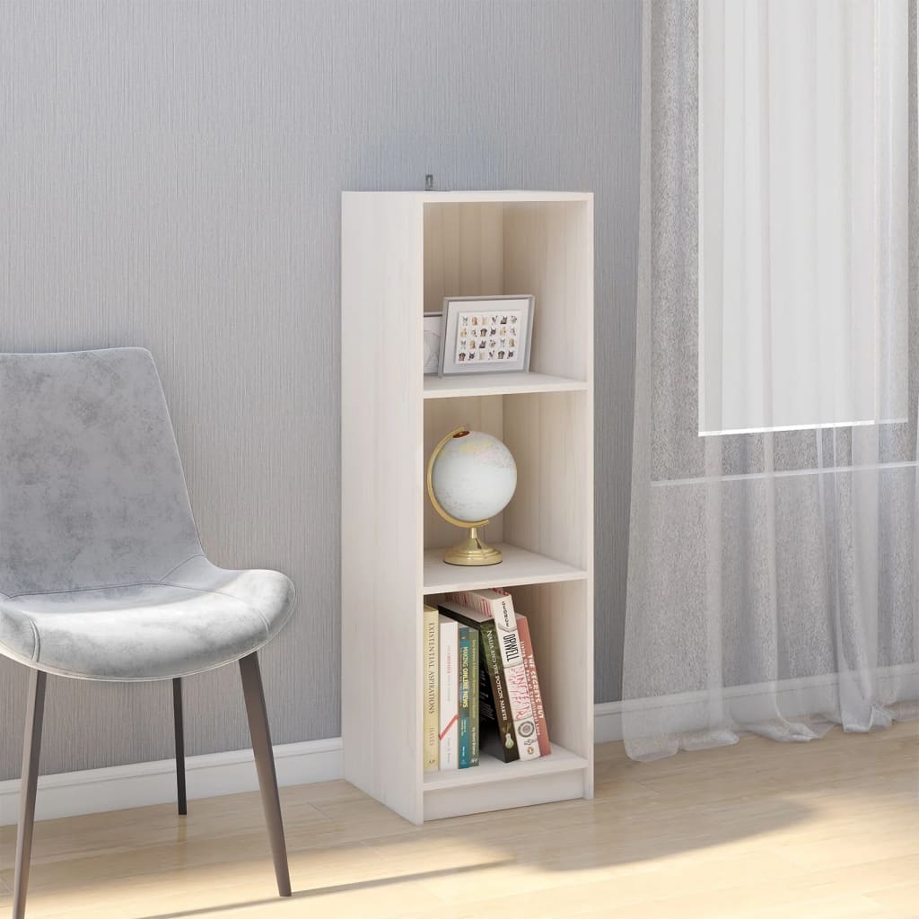 Bibliothèque/Séparateur de pièce Blanc 36x33x110 cm Pin massif - XIOS