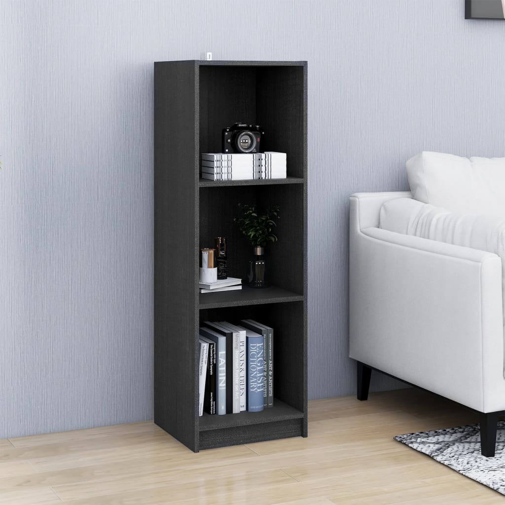 Bibliothèque/Séparateur de pièce gris 36x33x110 cm pin massif - XIOS