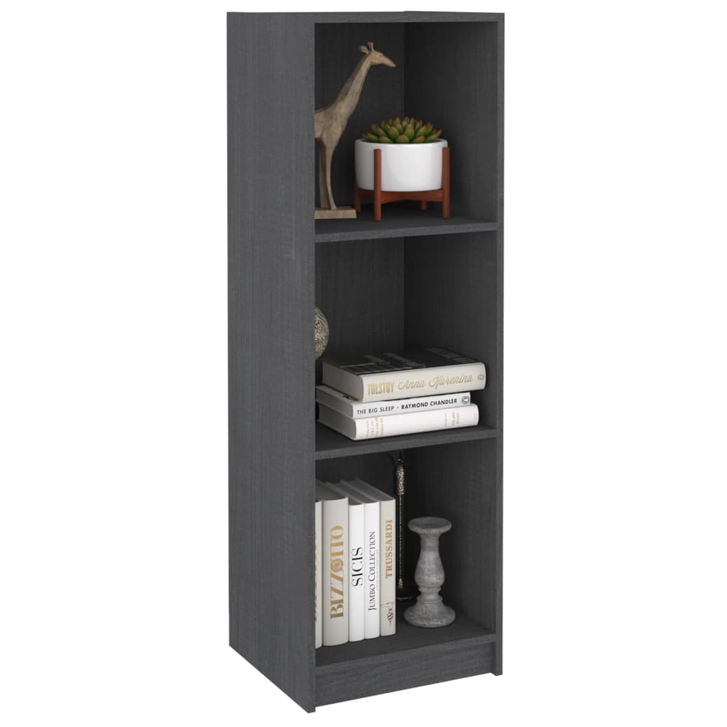 Bibliothèque/Séparateur de pièce gris 36x33x110 cm pin massif - XIOS
