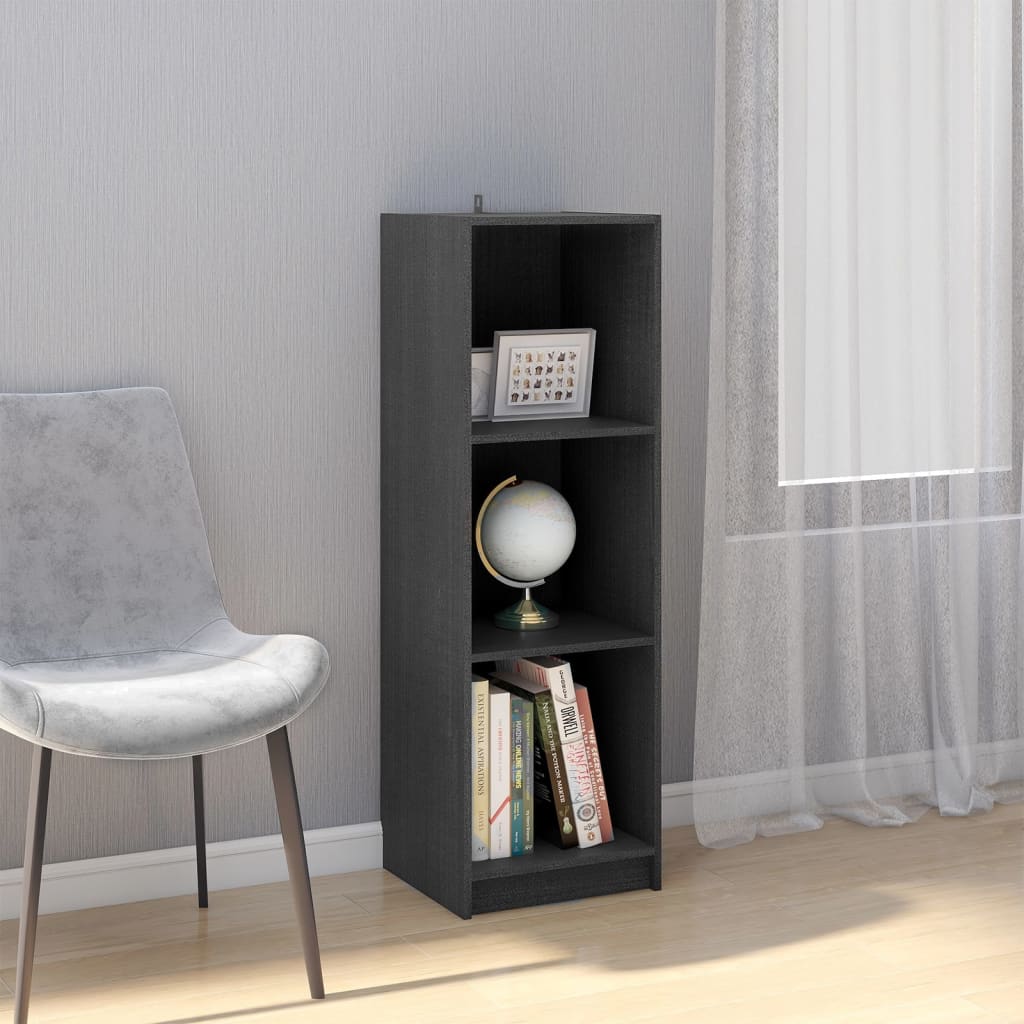 Bibliothèque/Séparateur de pièce gris 36x33x110 cm pin massif - XIOS