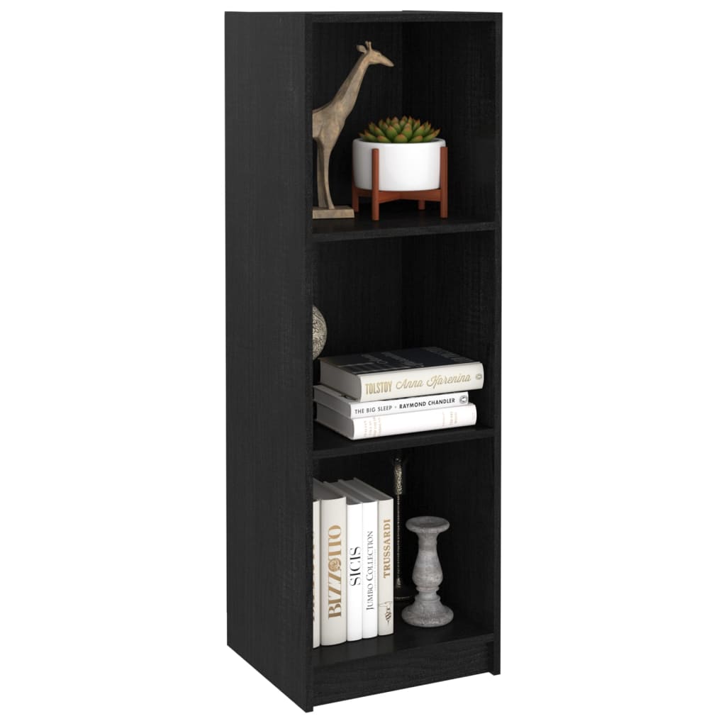 Bibliothèque/Séparateur de pièce Noir 36x33x110 cm Pin massif - XIOS