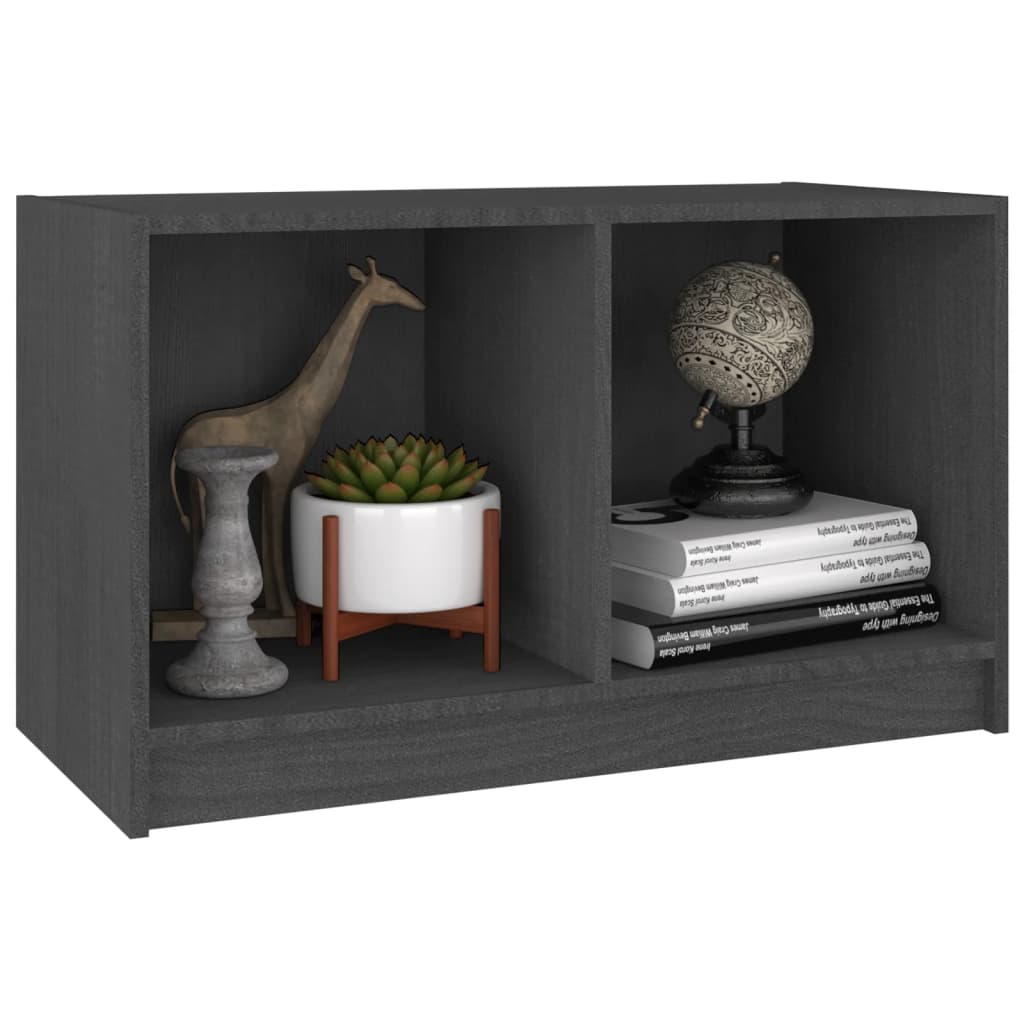 Meuble TV Gris 70x33x42 cm Bois de pin massif - XIOS