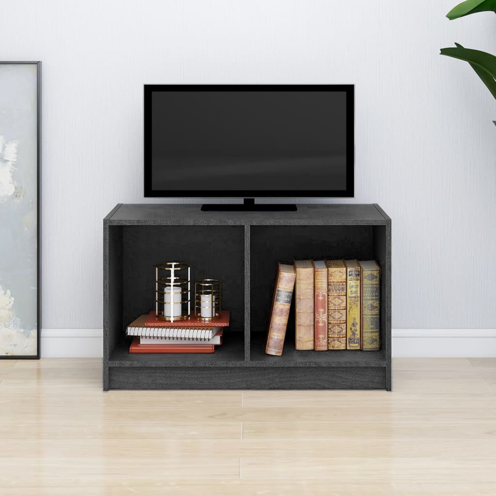 Meuble TV Gris 70x33x42 cm Bois de pin massif - XIOS
