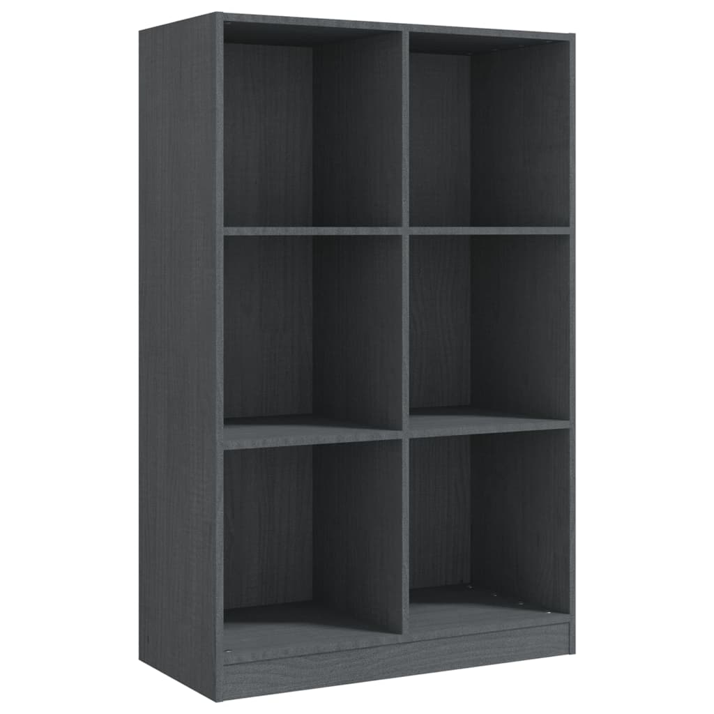Bibliothèque Gris 70x33x110 cm Bois de pin massif - XIOS
