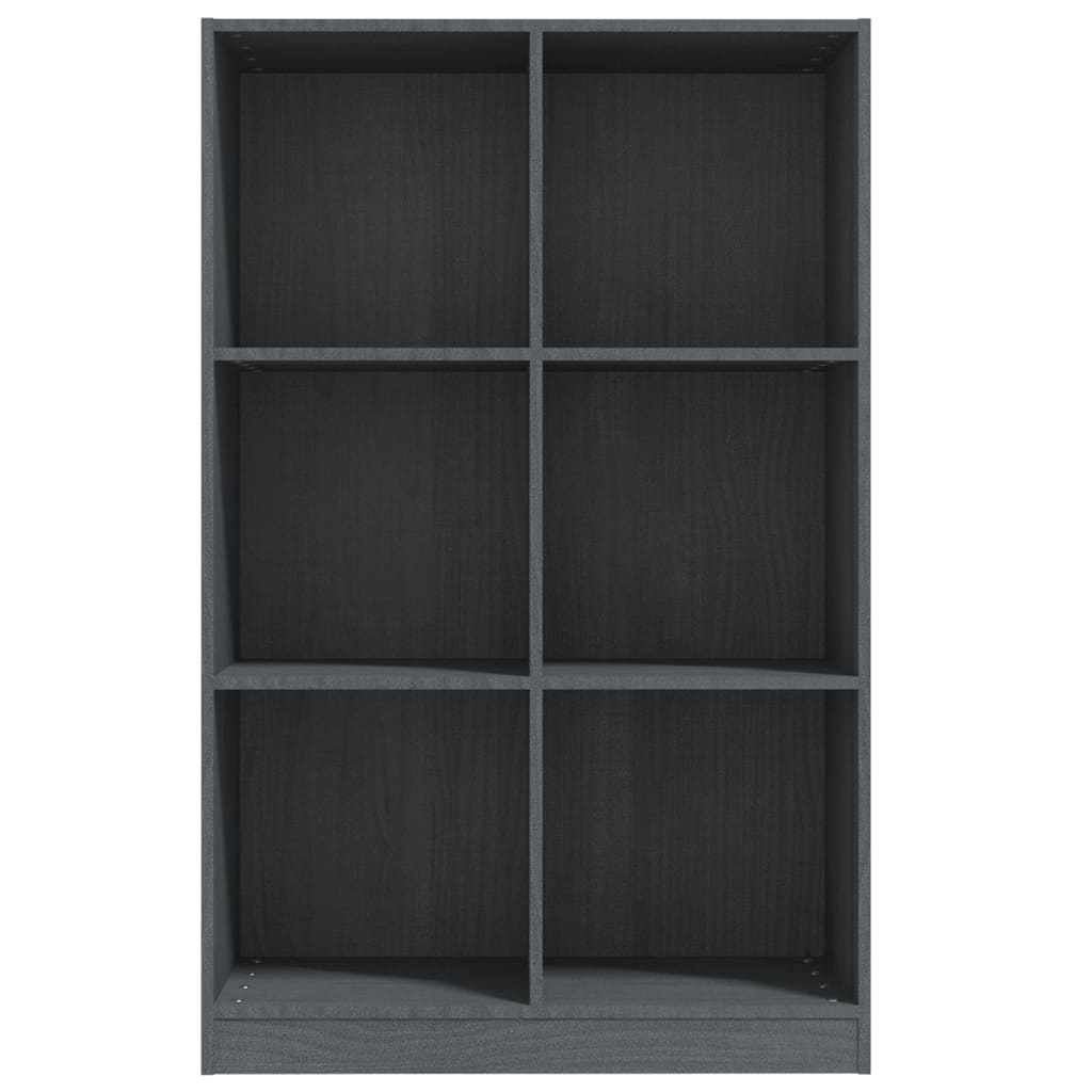 Bibliothèque Gris 70x33x110 cm Bois de pin massif - XIOS
