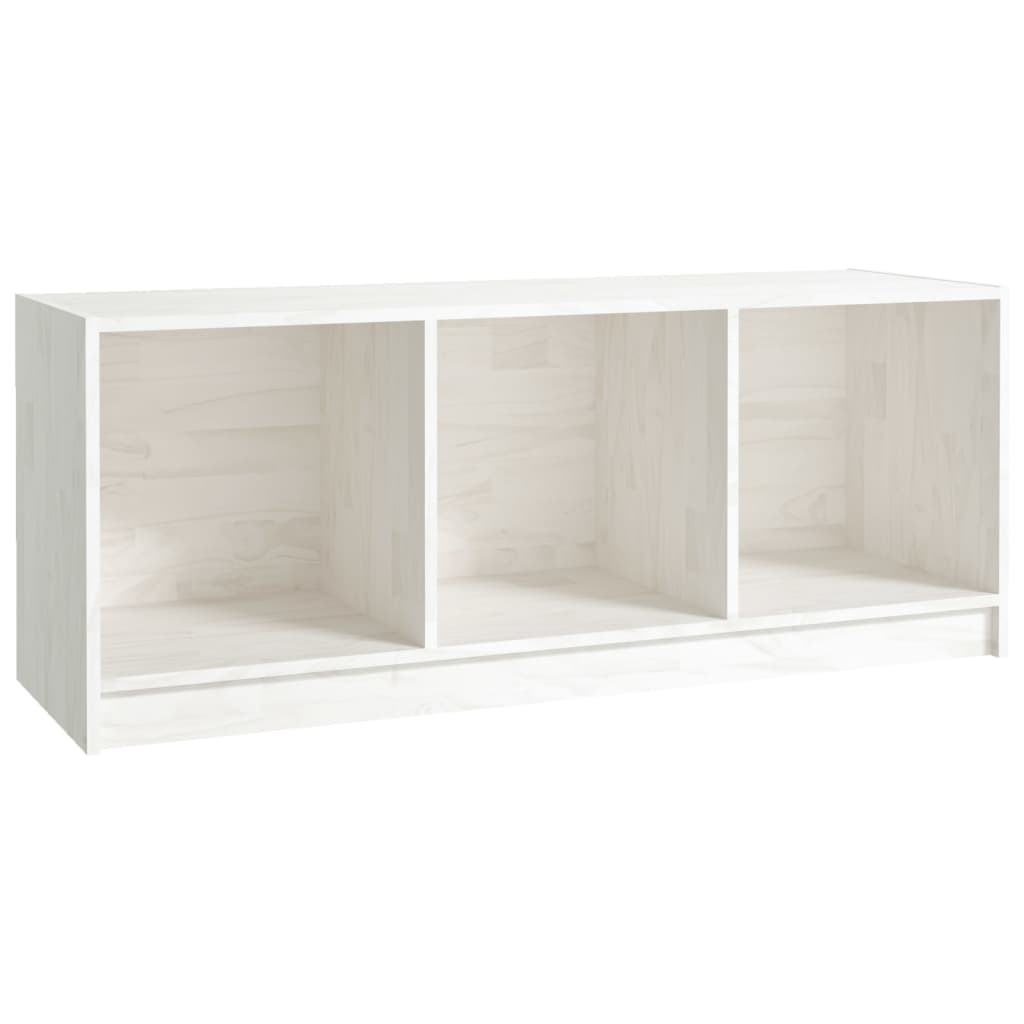 Meuble TV Blanc 104x33x41 cm Bois de pin massif - XIOS