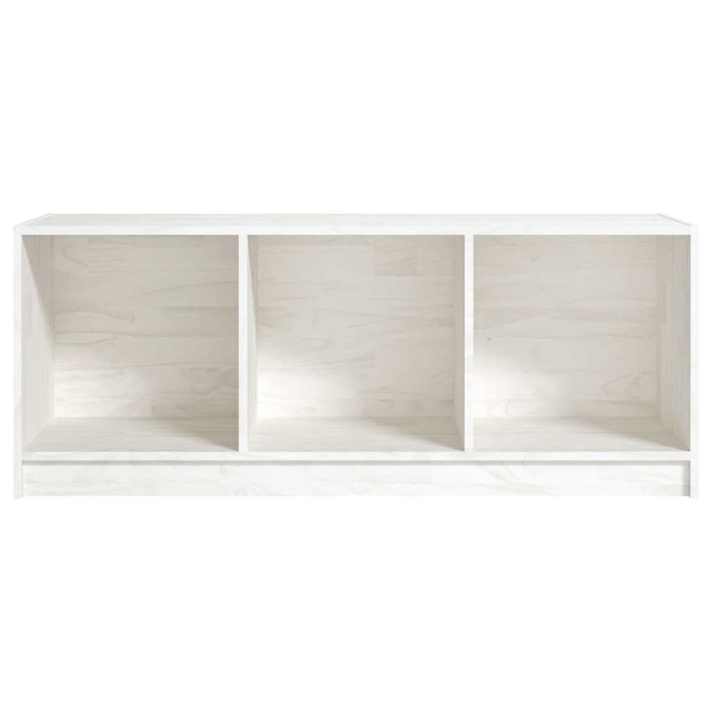 Meuble TV Blanc 104x33x41 cm Bois de pin massif - XIOS