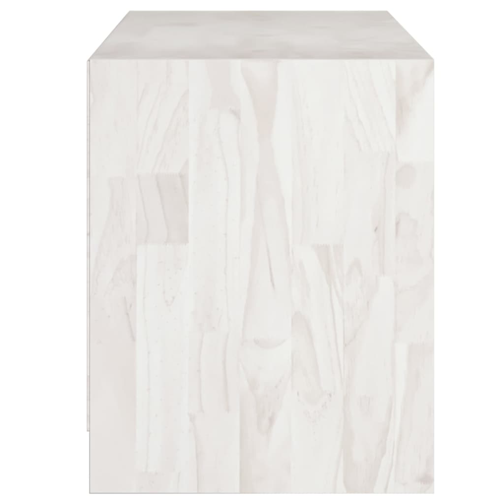 Meuble TV Blanc 104x33x41 cm Bois de pin massif - XIOS