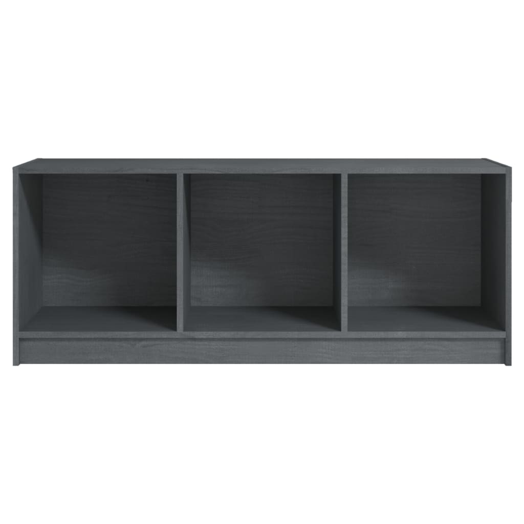 Meuble TV Gris 104x33x41 cm Bois de pin massif - XIOS