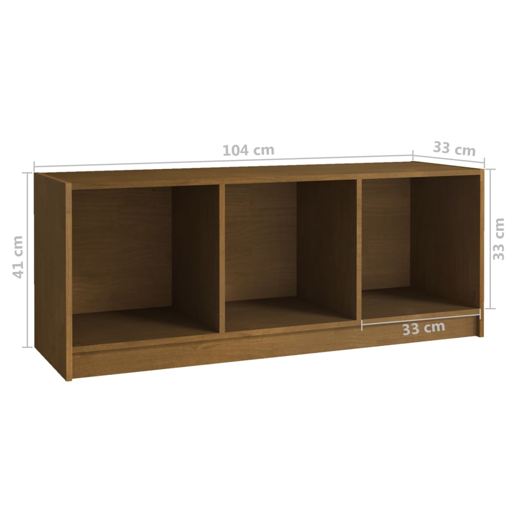 Meuble TV Marron miel 104x33x41 cm Bois de pin massif - XIOS