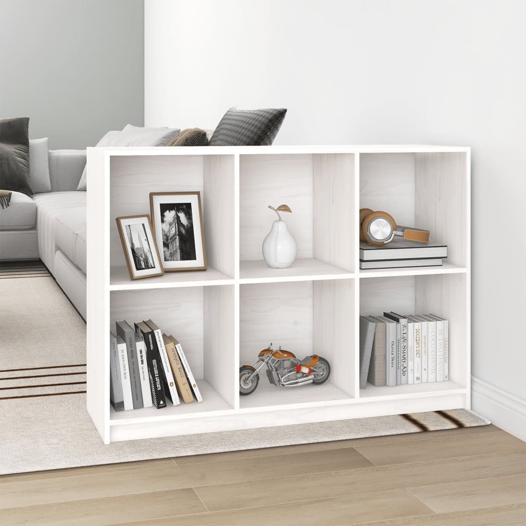 Bibliothèque Blanc 104x33x76 cm bois de pin massif - XIOS