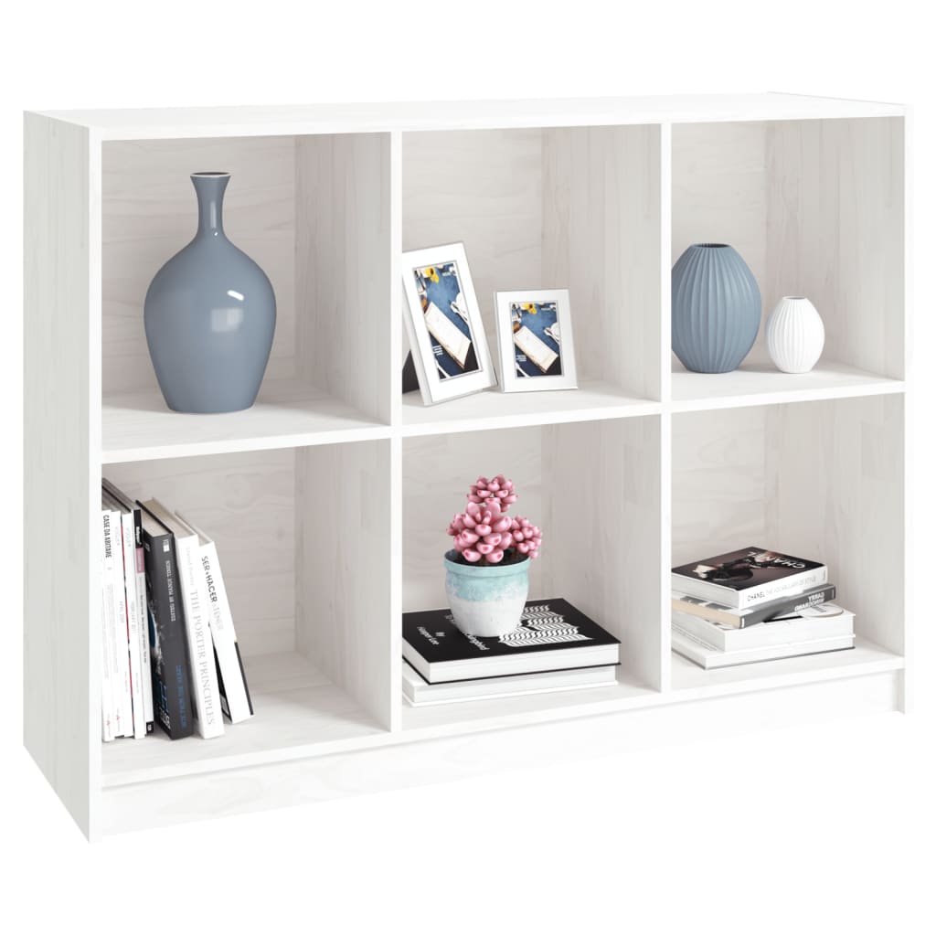 Bibliothèque Blanc 104x33x76 cm bois de pin massif - XIOS