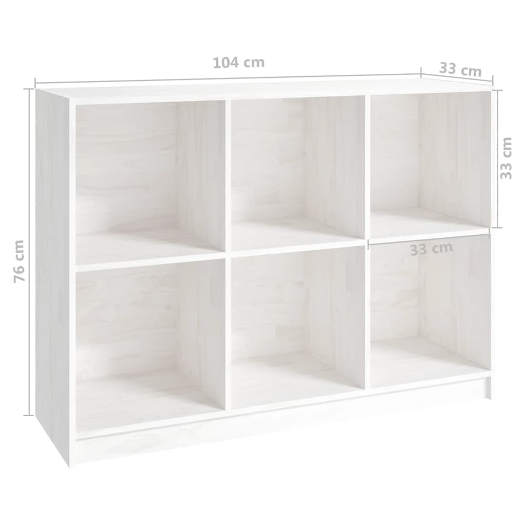 Bibliothèque Blanc 104x33x76 cm bois de pin massif - XIOS