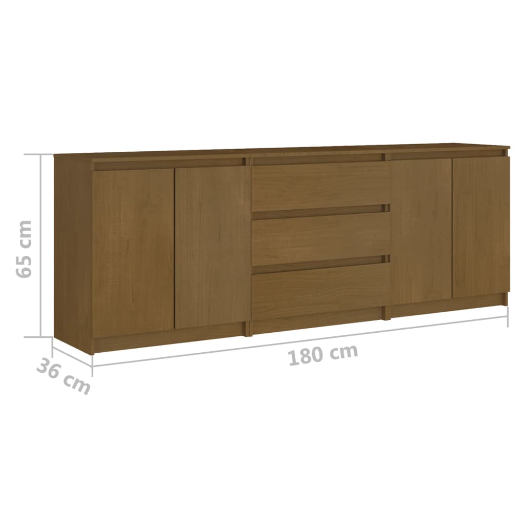 Armoire d'appoint Marron miel 180x36x65 cm Bois de pin massif - XIOS
