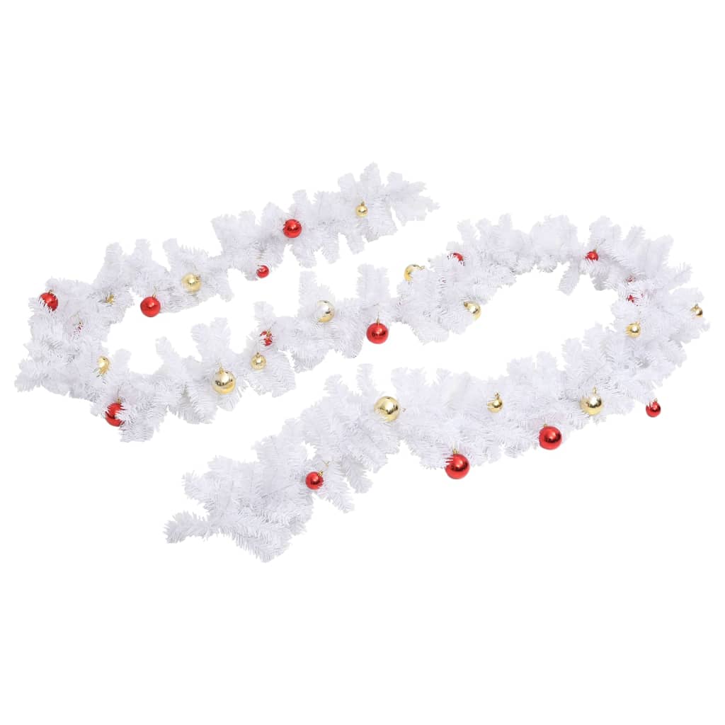 Guirlande de Noël décorée avec boules Blanc 5 m - XIOS