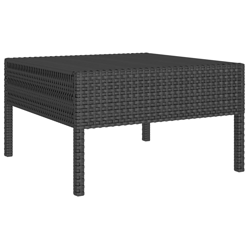 Salon de jardin 6 pcs avec coussins résine tressée noir
