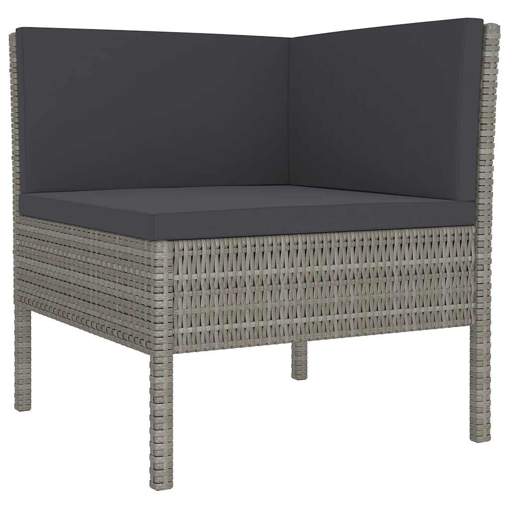 Salon de jardin 13 pcs avec coussins résine tressée gris