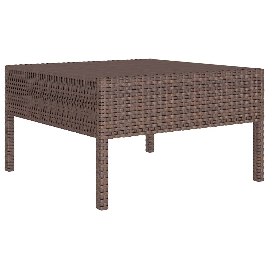 Salon de jardin 7 pcs avec coussins Résine tressée Marron