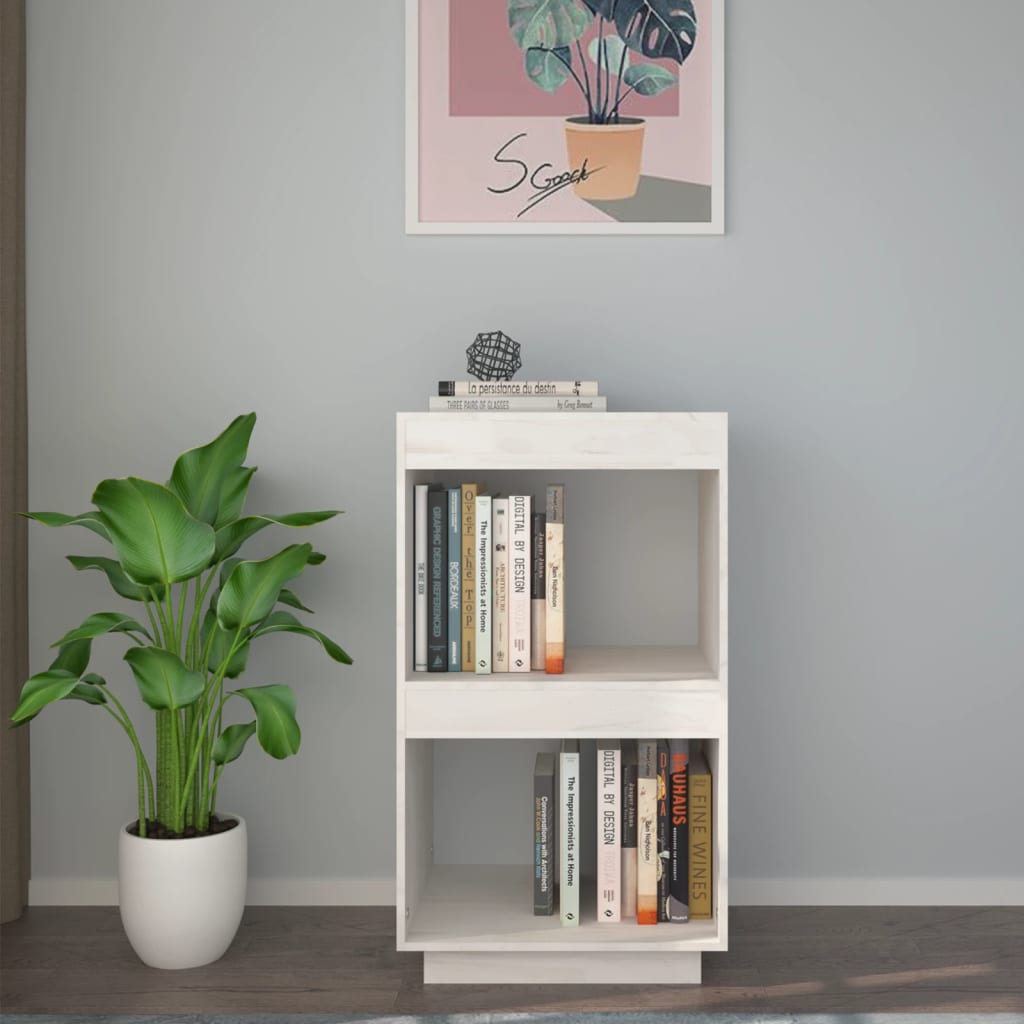 Bibliothèque Blanc 40x35x71 cm Bois de pin massif - XIOS