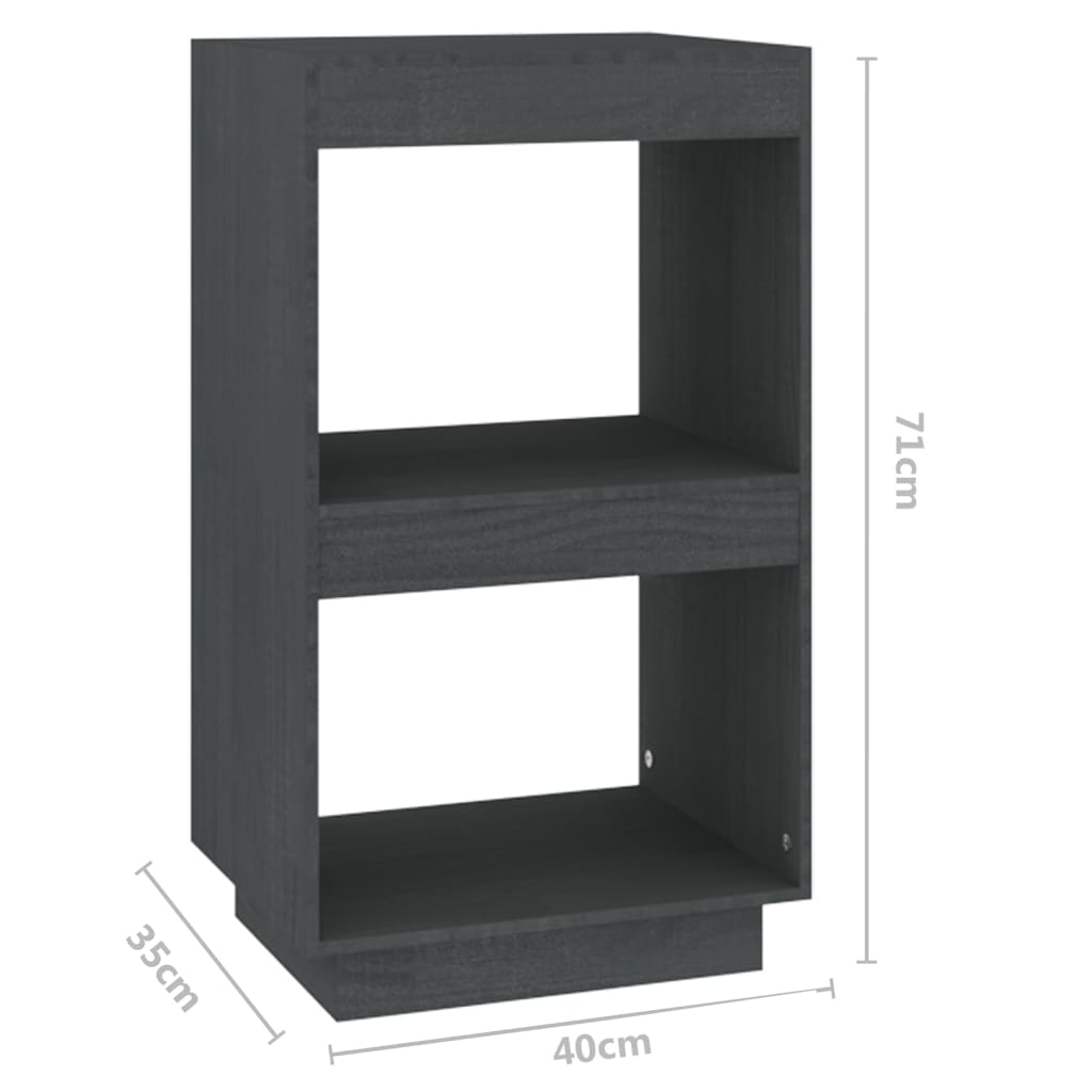Bibliothèque Gris 40x35x71 cm Bois de pin massif - XIOS