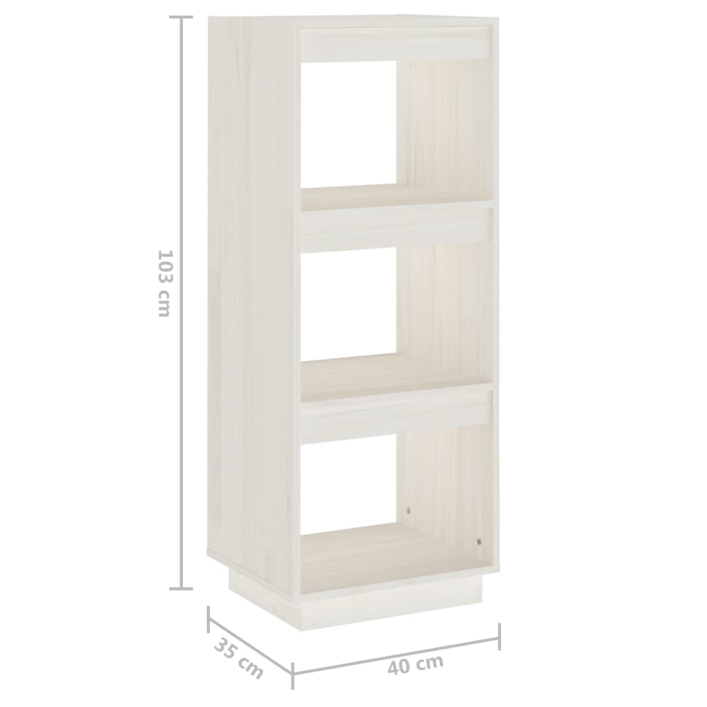 Bibliothèque/Séparateur de pièce blanc 40x35x103 cm pin massif - XIOS