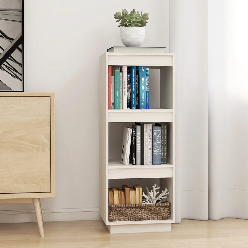 Bibliothèque/Séparateur de pièce blanc 40x35x103 cm pin massif - XIOS