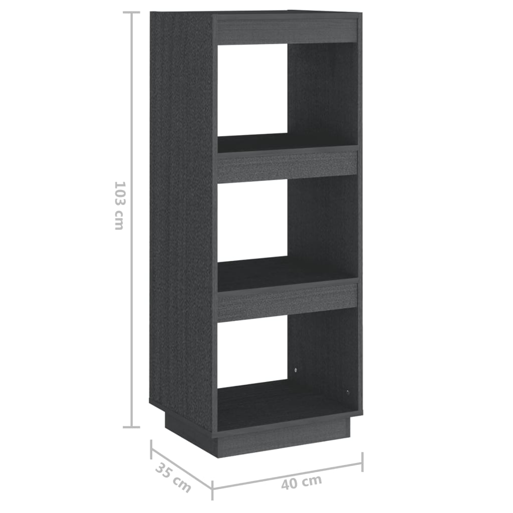 Bibliothèque/Séparateur de pièce gris 40x35x103 cm pin massif - XIOS