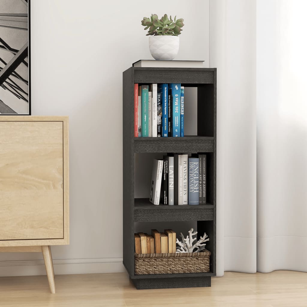 Bibliothèque/Séparateur de pièce gris 40x35x103 cm pin massif - XIOS