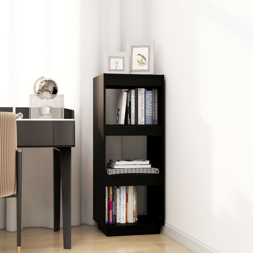 Bibliothèque/Séparateur de pièce noir 40x35x103 cm pin massif - XIOS