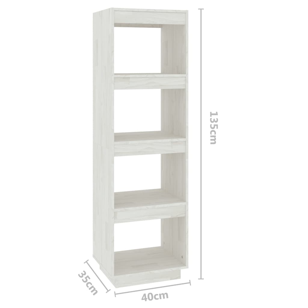 Bibliothèque/Séparateur de pièce Blanc 40x35x135 cm Pin massif - XIOS