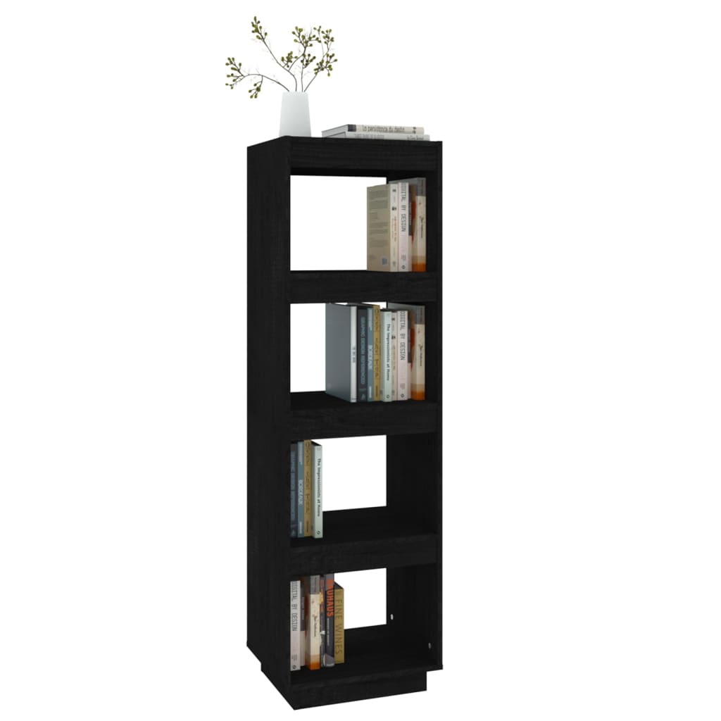 Bibliothèque/Séparateur de pièce Noir 40x35x135 cm Pin massif - XIOS
