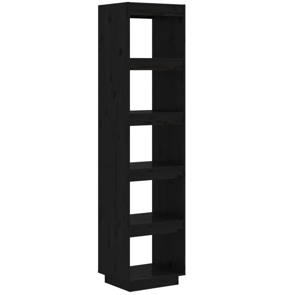 Bibliothèque/Séparateur de pièce Noir 40x35x167 cm Pin solide - XIOS