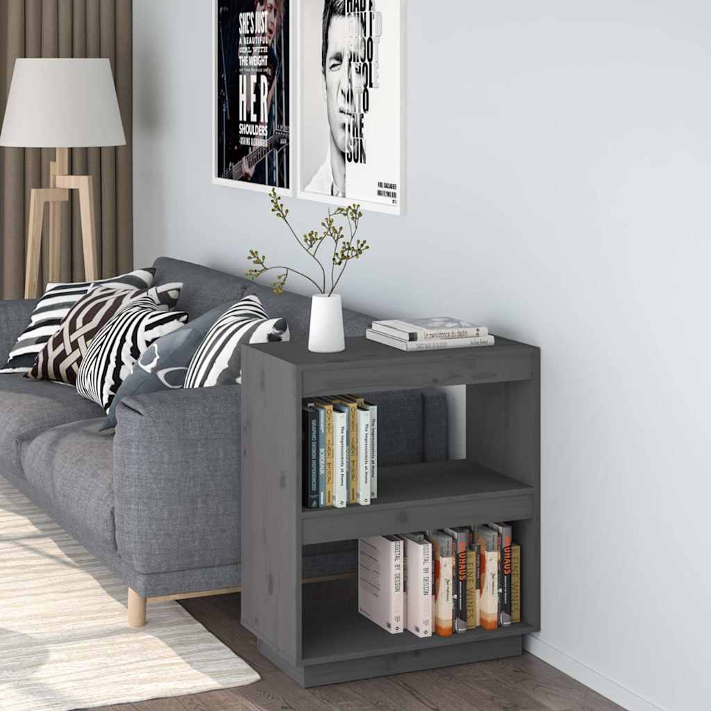 Bibliothèque Gris 60x35x71 cm Bois de pin massif - XIOS