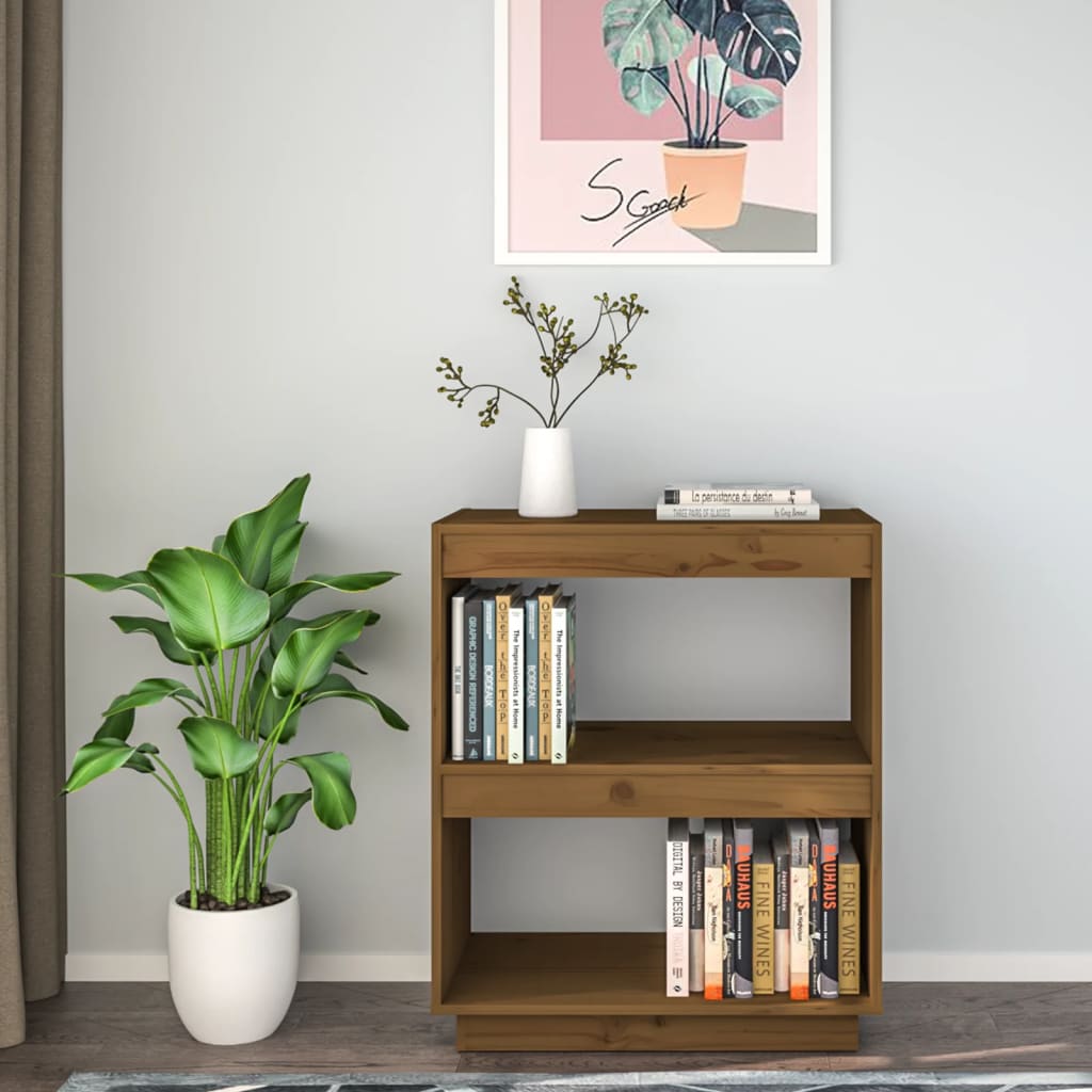 Bibliothèque Marron miel 60x35x71 cm Bois de pin massif - XIOS