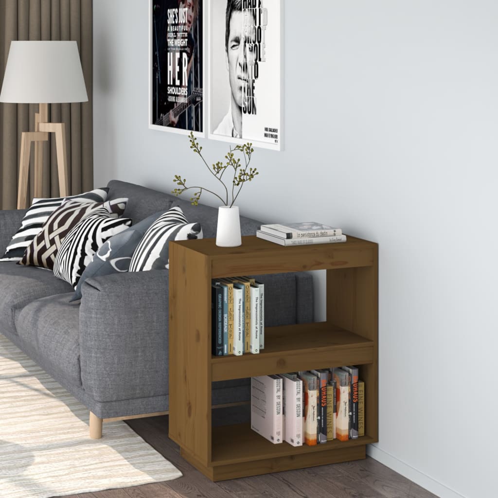 Bibliothèque Marron miel 60x35x71 cm Bois de pin massif - XIOS