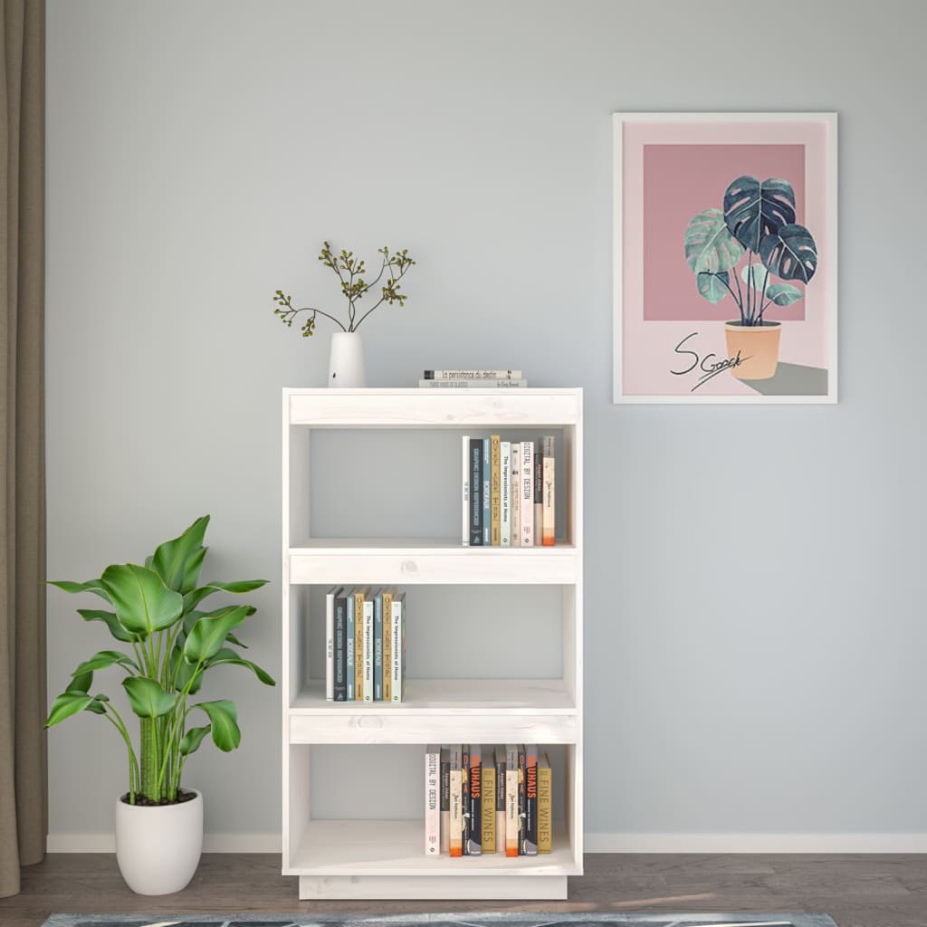 Bibliothèque/Séparateur de pièce Blanc 60x35x103 cm Pin massif - XIOS