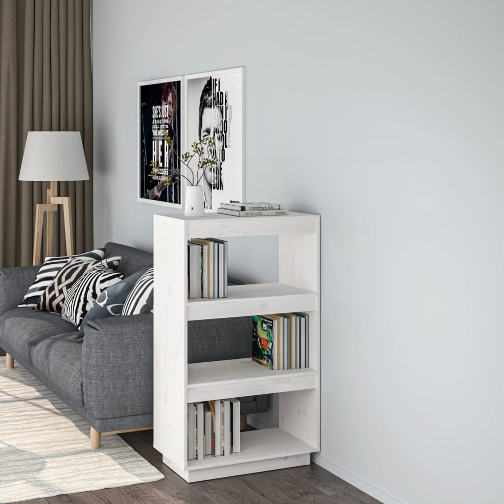Bibliothèque/Séparateur de pièce Blanc 60x35x103 cm Pin massif - XIOS