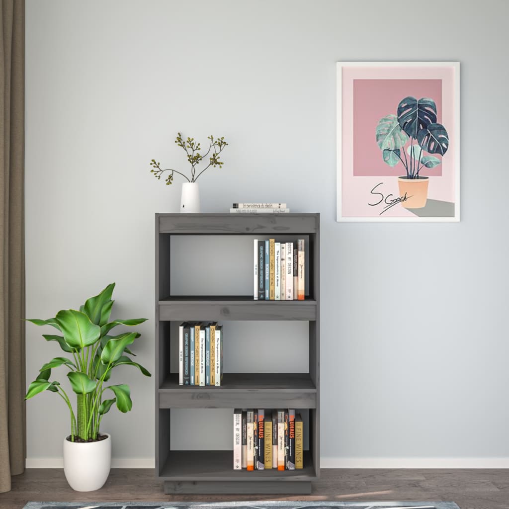 Bibliothèque/Séparateur de pièce Gris 60x35x103 cm Pin massif - XIOS