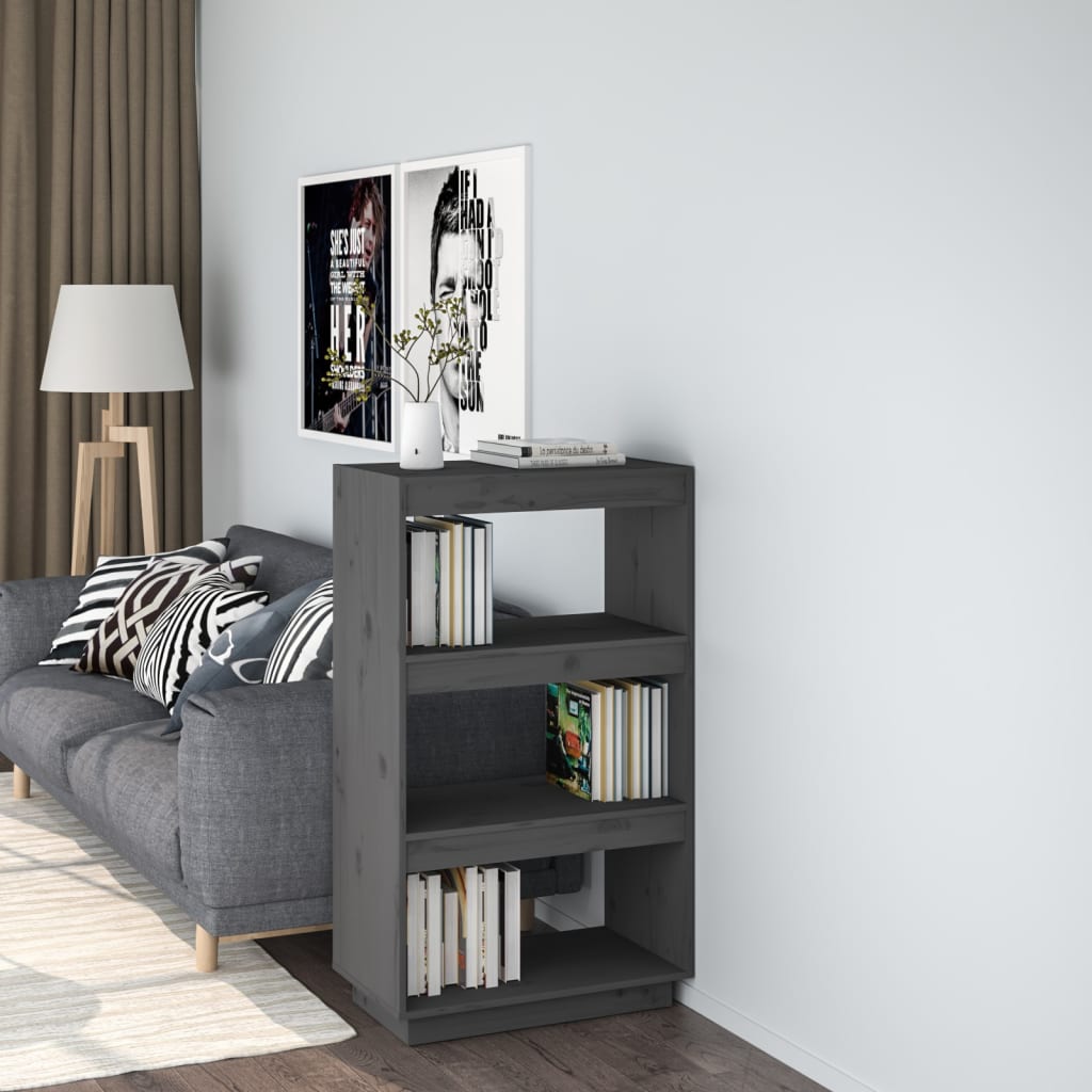 Bibliothèque/Séparateur de pièce Gris 60x35x103 cm Pin massif - XIOS