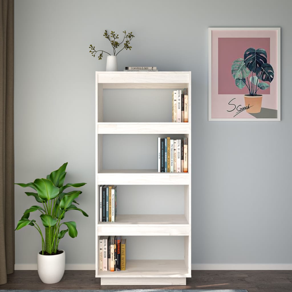 Bibliothèque/Séparateur de pièce Blanc 60x35x135 cm Pin massif - XIOS