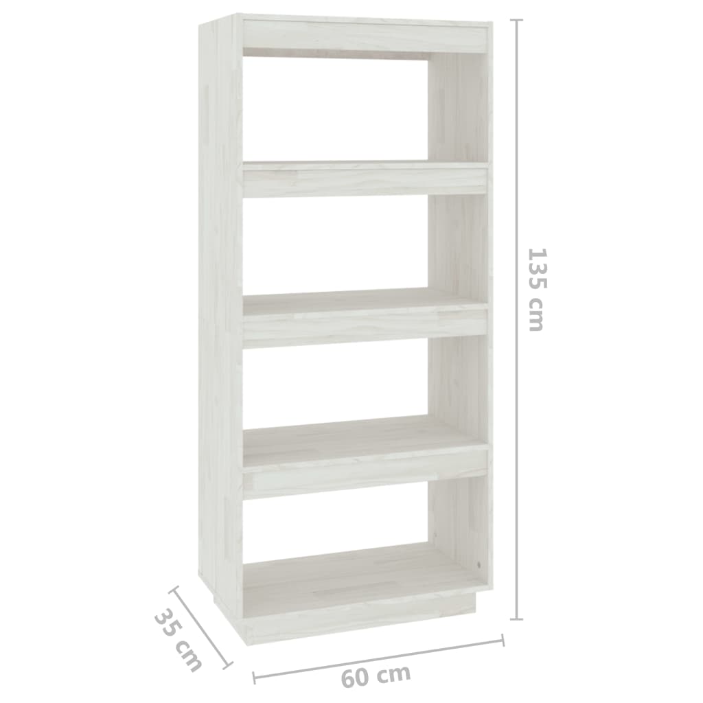 Bibliothèque/Séparateur de pièce Blanc 60x35x135 cm Pin massif - XIOS