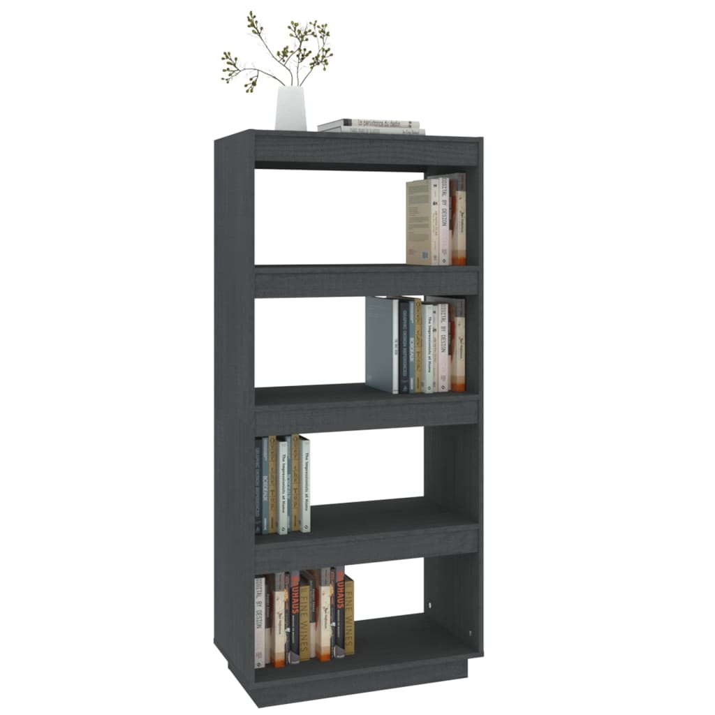 Bibliothèque/Séparateur de pièce Gris 60x35x135 cm Pin massif - XIOS
