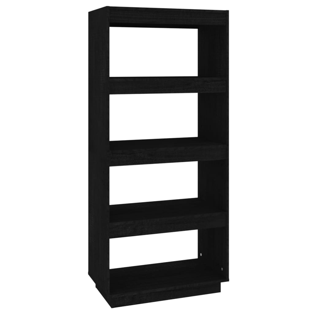 Bibliothèque/Séparateur de pièce Noir 60x35x135 cm Pin massif - XIOS