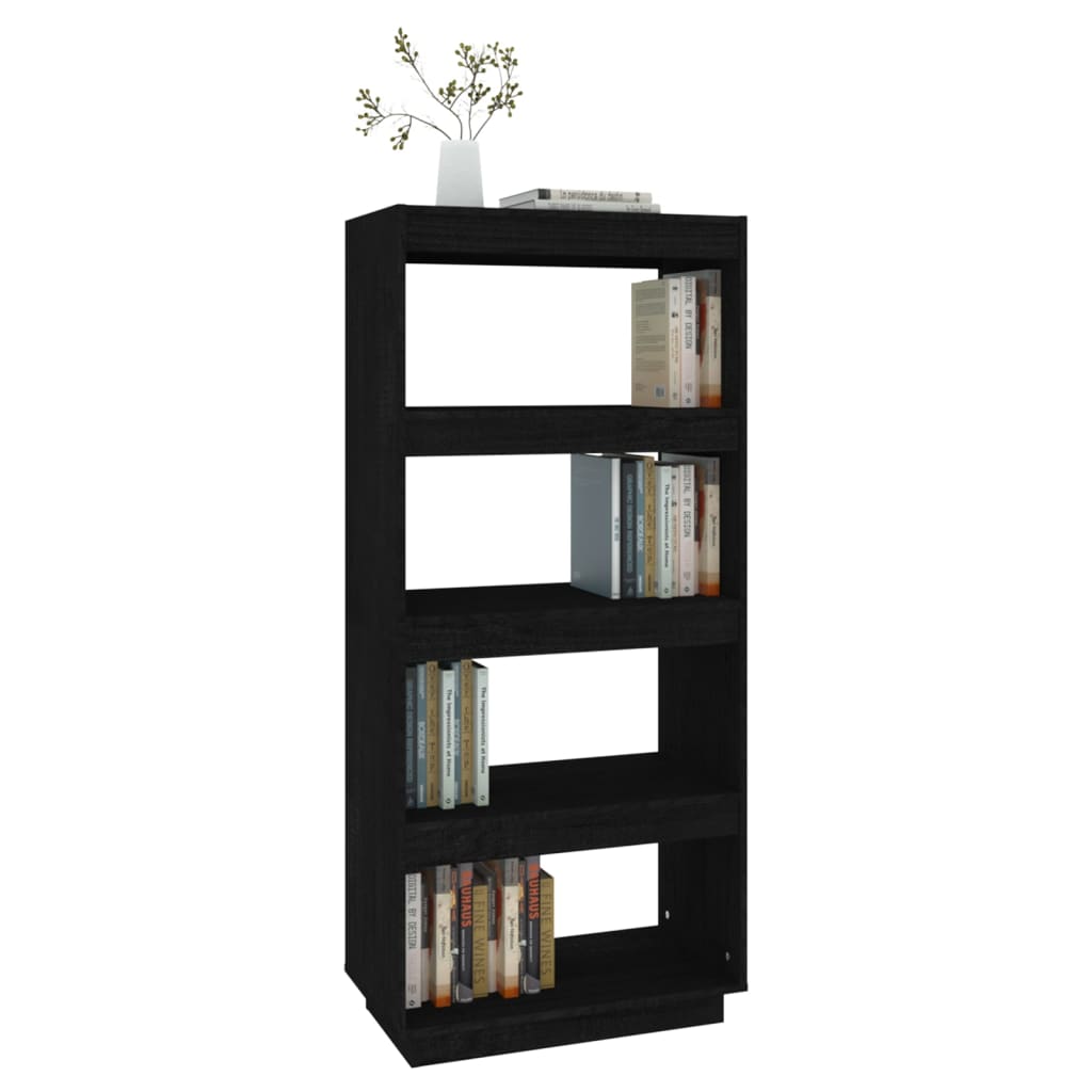 Bibliothèque/Séparateur de pièce Noir 60x35x135 cm Pin massif - XIOS