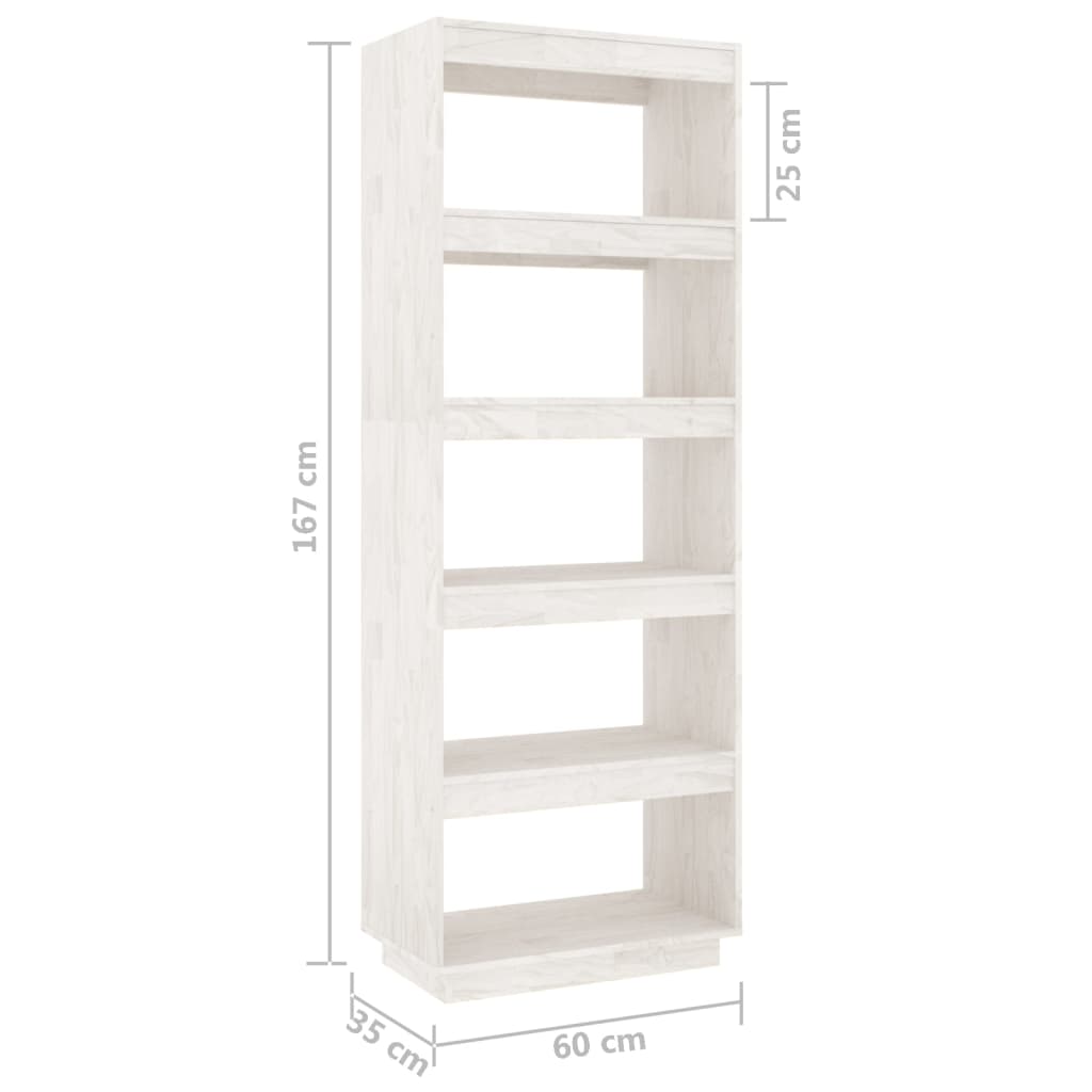 Bibliothèque/Séparateur de pièce Blanc 60x35x167 cm Pin massif - XIOS