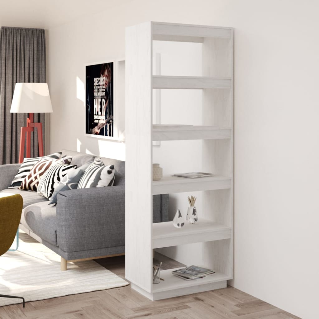 Bibliothèque/Séparateur de pièce Blanc 60x35x167 cm Pin massif - XIOS
